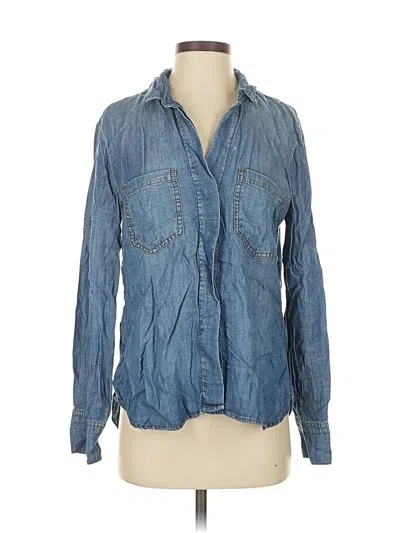 Pre-owned Cloth & Stone Long Sleeve Button Down Shirt In Blue