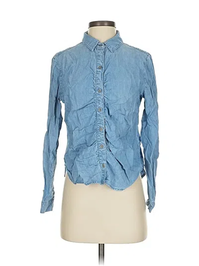 Pre-owned Cloth & Stone Long Sleeve Button Down Shirt In Blue