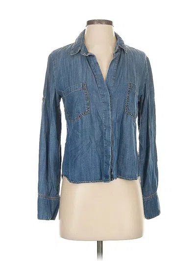 Pre-owned Cloth & Stone Long Sleeve Button Down Shirt In Blue