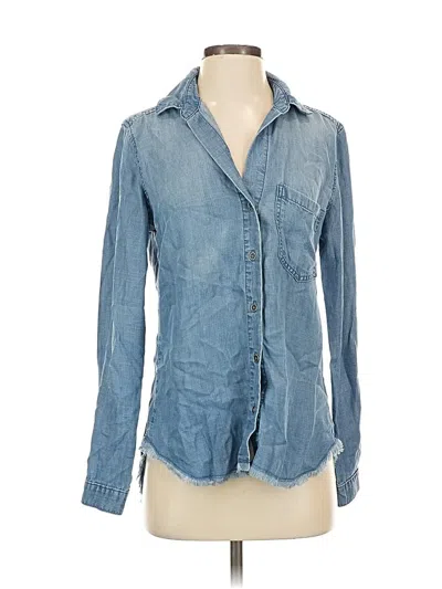 Pre-owned Cloth & Stone Long Sleeve Button Down Shirt In Blue