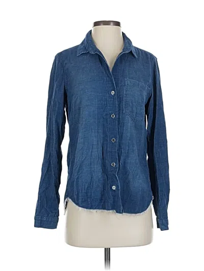 Pre-owned Cloth & Stone Long Sleeve Button Down Shirt In Blue