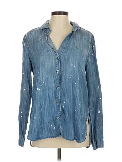 Pre-owned Cloth & Stone Long Sleeve Button Down Shirt In Blue