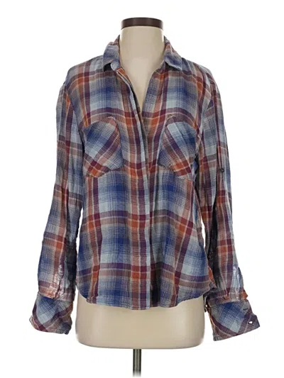 Pre-owned Cloth & Stone Long Sleeve Button Down Shirt In Blue