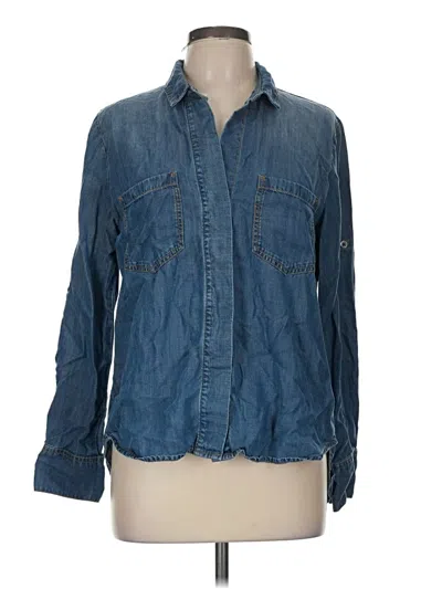 Pre-owned Cloth & Stone Long Sleeve Button Down Shirt In Blue