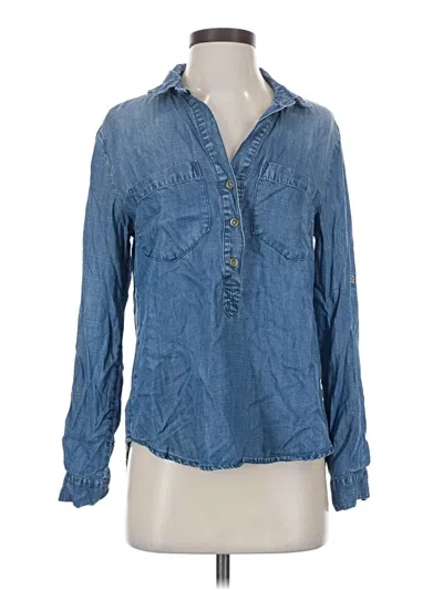 Pre-owned Cloth & Stone Long Sleeve Button Down Shirt In Blue
