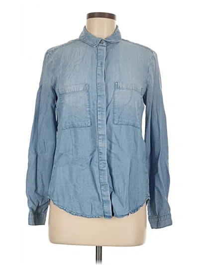 Pre-owned Cloth & Stone Long Sleeve Button Down Shirt In Blue