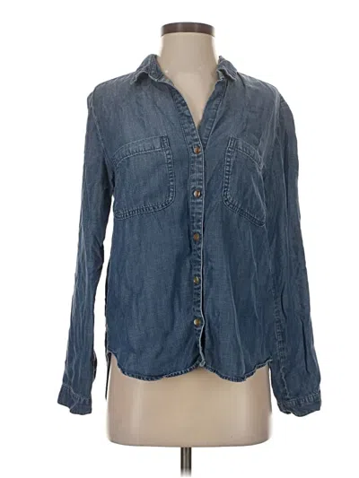 Pre-owned Cloth & Stone Long Sleeve Button Down Shirt In Blue