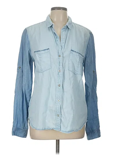 Pre-owned Cloth & Stone Long Sleeve Button Down Shirt In Blue