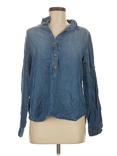 Pre-owned Cloth & Stone Long Sleeve Button Down Shirt In Blue