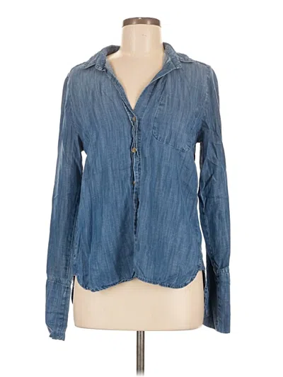 Pre-owned Cloth & Stone Long Sleeve Button Down Shirt In Blue