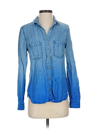 Pre-owned Cloth & Stone Long Sleeve Button Down Shirt In Blue