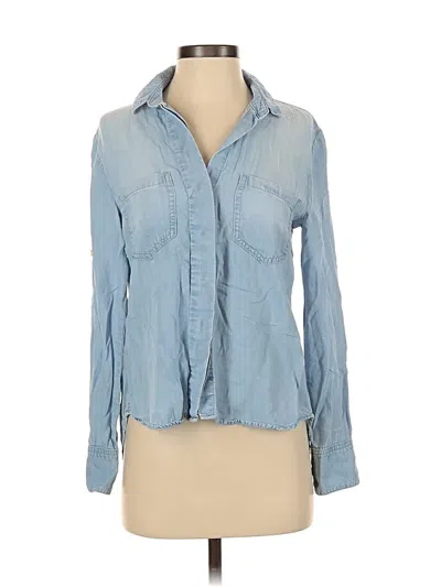 Pre-owned Cloth & Stone Long Sleeve Button Down Shirt In Blue