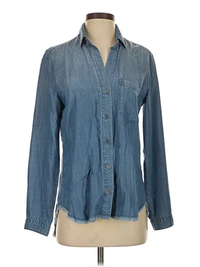 Pre-owned Cloth & Stone Long Sleeve Button Down Shirt In Blue