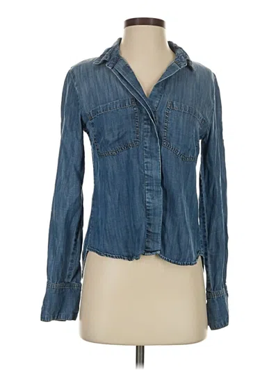 Pre-owned Cloth & Stone Long Sleeve Button Down Shirt In Blue