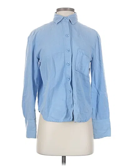 Pre-owned Cloth & Stone Long Sleeve Button Down Shirt In Blue