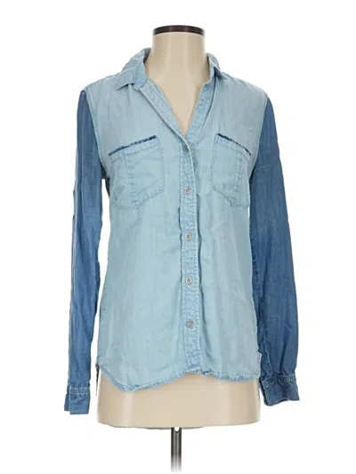 Pre-owned Cloth & Stone Long Sleeve Button Down Shirt In Blue