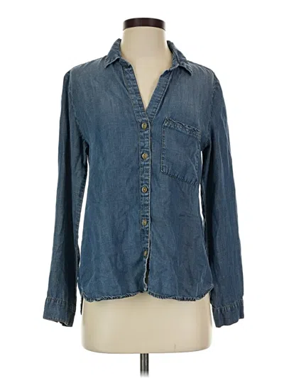 Pre-owned Cloth & Stone Long Sleeve Button Down Shirt In Blue
