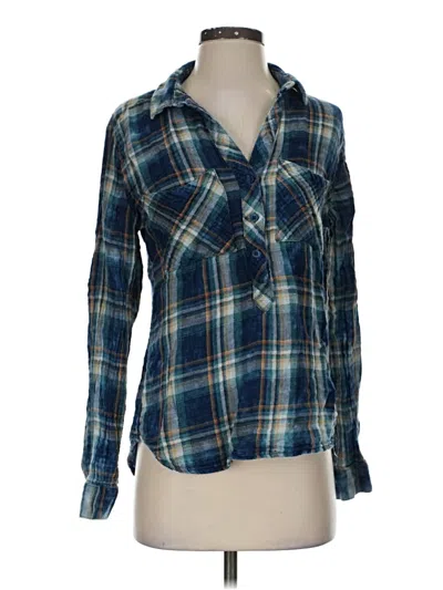 Pre-owned Cloth & Stone Long Sleeve Button Down Shirt In Blue