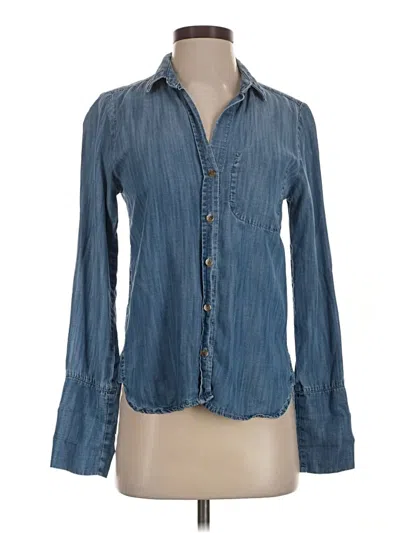 Pre-owned Cloth & Stone Long Sleeve Button Down Shirt In Blue