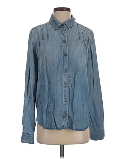 Pre-owned Cloth & Stone Long Sleeve Button Down Shirt In Blue