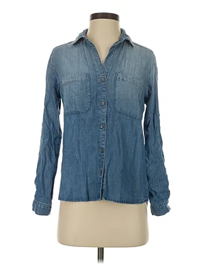Cloth & Stone Long Sleeve Button Down Shirt In Blue