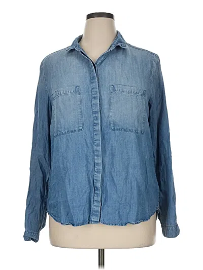 Pre-owned Cloth & Stone Long Sleeve Button Down Shirt In Blue