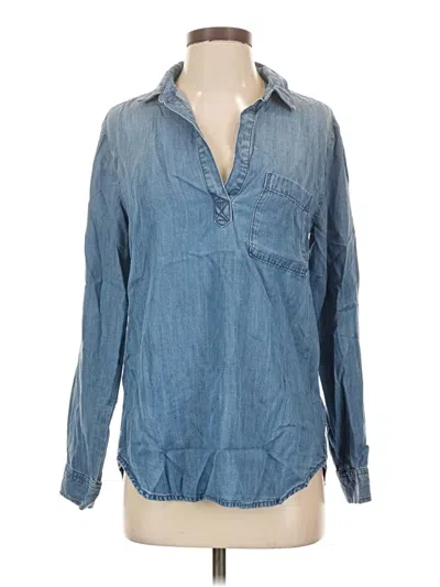 Pre-owned Cloth & Stone Long Sleeve Button Down Shirt In Blue