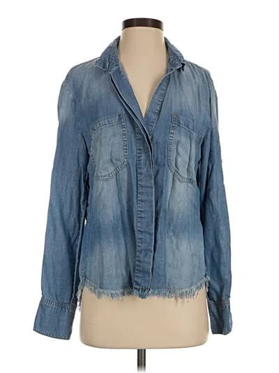 Pre-owned Cloth & Stone Long Sleeve Button Down Shirt In Blue