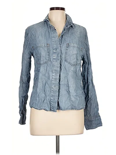 Pre-owned Cloth & Stone Long Sleeve Button Down Shirt In Blue