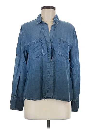 Pre-owned Cloth & Stone Long Sleeve Button Down Shirt In Blue