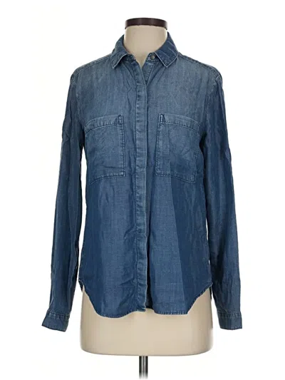 Pre-owned Cloth & Stone Long Sleeve Button Down Shirt In Blue