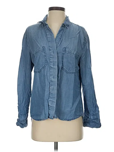 Pre-owned Cloth & Stone Long Sleeve Button Down Shirt In Blue