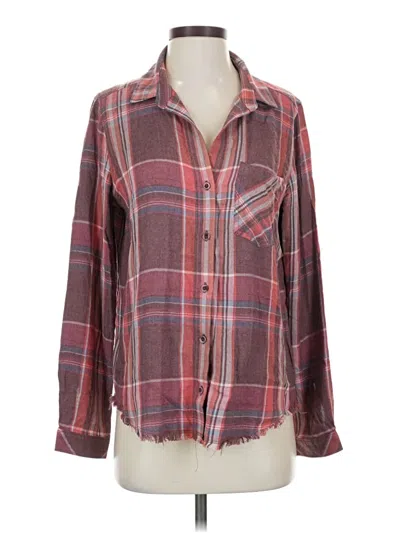 Pre-owned Cloth & Stone Long Sleeve Button Down Shirt In Burgundy