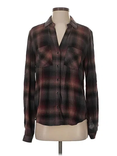 Pre-owned Cloth & Stone Long Sleeve Button Down Shirt In Burgundy