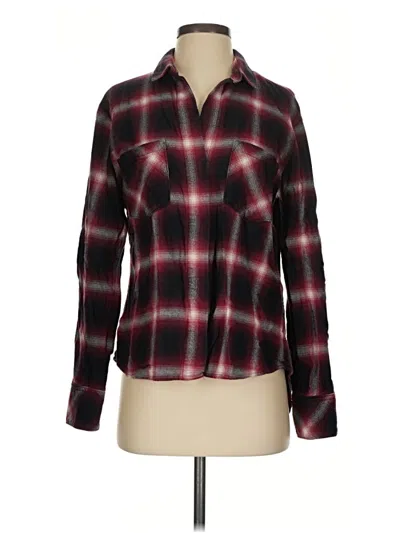 Pre-owned Cloth & Stone Long Sleeve Button Down Shirt In Burgundy