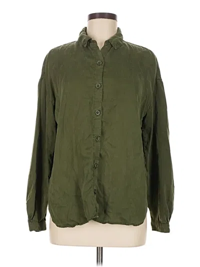 Pre-owned Cloth & Stone Long Sleeve Button Down Shirt In Green