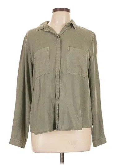 Pre-owned Cloth & Stone Long Sleeve Button Down Shirt In Green