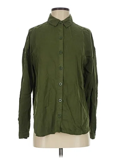 Pre-owned Cloth & Stone Long Sleeve Button Down Shirt In Green