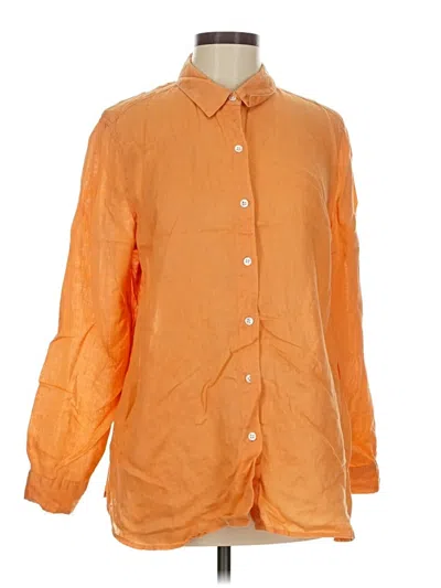 Pre-owned Cloth & Stone Long Sleeve Button Down Shirt In Orange
