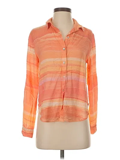 Pre-owned Cloth & Stone Long Sleeve Button Down Shirt In Orange