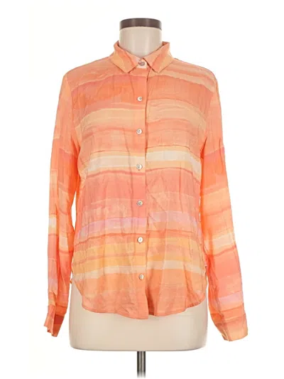 Pre-owned Cloth & Stone Long Sleeve Button Down Shirt In Orange