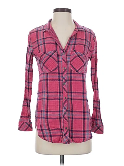 Pre-owned Cloth & Stone Long Sleeve Button Down Shirt In Pink