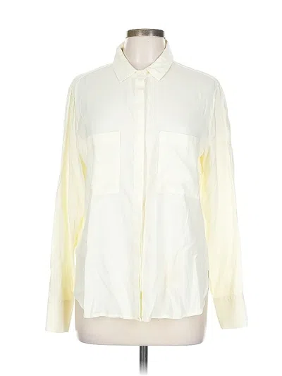 Pre-owned Cloth & Stone Long Sleeve Button Down Shirt In White