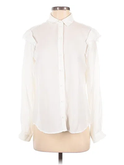 Pre-owned Cloth & Stone Long Sleeve Button Down Shirt In White