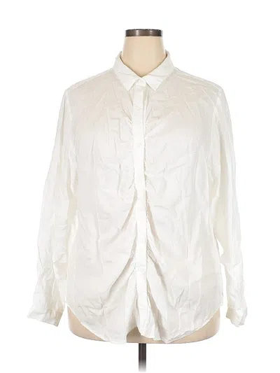 Pre-owned Cloth & Stone Long Sleeve Button Down Shirt In White