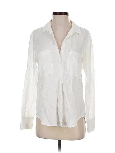 Pre-owned Cloth & Stone Long Sleeve Button Down Shirt In White