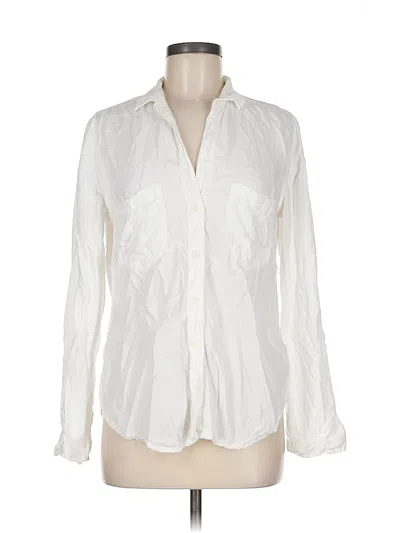 Pre-owned Cloth & Stone Long Sleeve Button Down Shirt In White