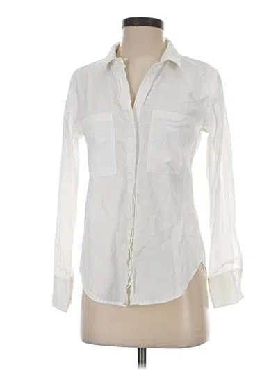 Pre-owned Cloth & Stone Long Sleeve Button Down Shirt In White
