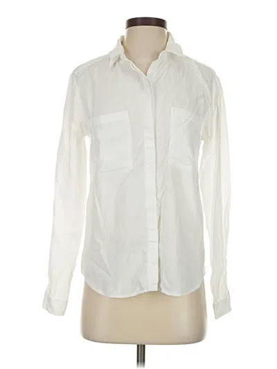 Pre-owned Cloth & Stone Long Sleeve Button Down Shirt In White