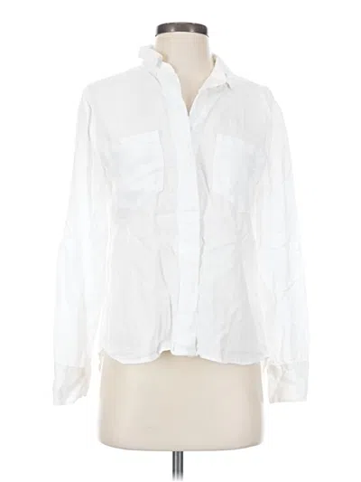 Pre-owned Cloth & Stone Long Sleeve Button Down Shirt In White